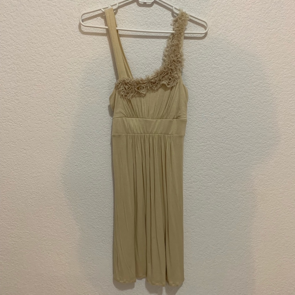 Cream dress with floral fabric design